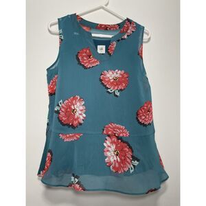 CAbi Floral Sleeveless Blouse M